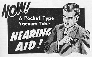 Pocket hearing aid ad