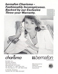 Bernafon Charisma advertisement, 1986