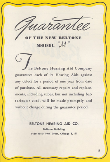Beltone's 'New Discoveries to Help the Deaf Hear' brochure, page 15