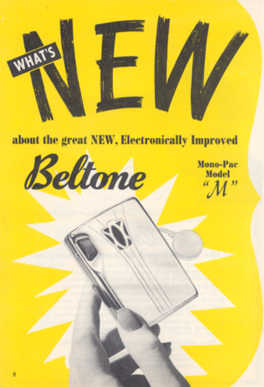 Beltone's 'New Discoveries to Help the Deaf Hear' brochure, page 8