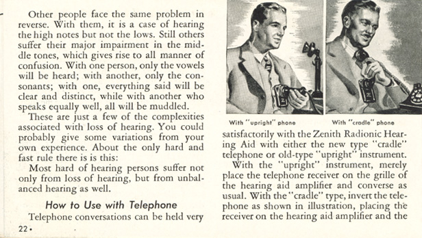 Zenith Radionic Hearing Aid brochure, page 22