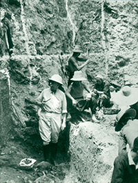 Stevenson at the Peking Man excavation site at Zhoukoudian, China