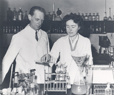 Carl and Gerty Cori in their lab, 1947