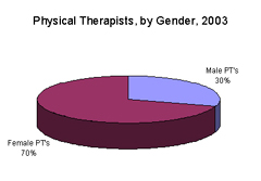 Pie chart: Physical Therapists, by Gender, 2003