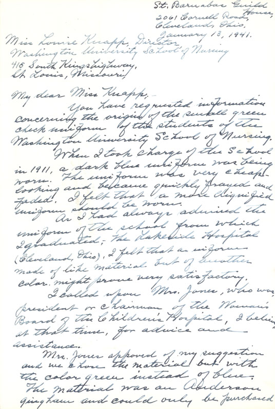 Letter from Lottie A. Darling to Louise Knapp, 1/13/1941, p. 1