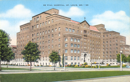 DePaul Hospital, North Kingshighway Blvd. at Wabada Avenue, 1930-1975