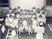 Rehearsal of the Washington University School of Nursing chorus, 1944