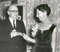 Rita Levi-Montalcini receiving award, 1963