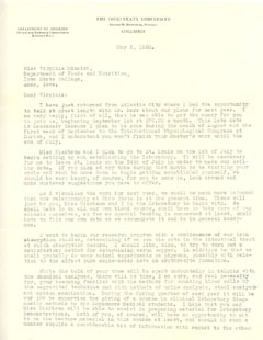 Letter from Carl Moore to Virginia Minnich, 5/6/1938, page 1