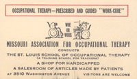 Business card for the Missouri Association for Occupational Therapy