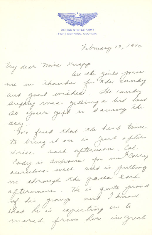 Letter from Lucille Spalding to Louise Knapp, 2/13/1942, page 1