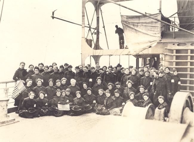 Base Hospital 21 nurses aboard the S. S. St. Paul, 1917