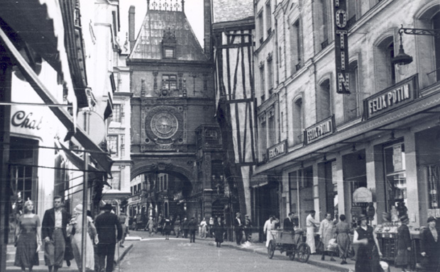 Rue Grosse Horloge, Rouen, France, mid-1960s