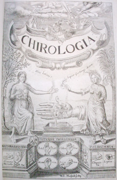 Title page from Bulwer's Chirologia, 1644