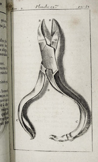 Dental instrument from Fauchard's 'Le chirurgien dentiste'