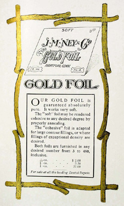 Advertisement in 1905 dental supply catalog