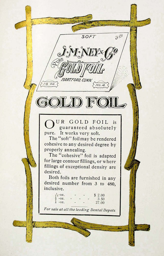 Advertisement in 1905 dental supply catalog