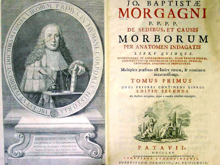 Frontispiece and title page of Morgagni anatomy text