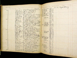 Accession page listing volumes from the Julius Pagel library