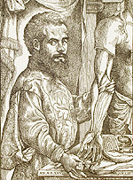 Portrait of Vesalius, from De humani corporis fabrica