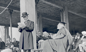 Robert Brookings at the North Building cornerstone-laying, 1913