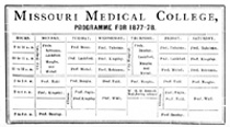 Missouri Medical College, Programme of Lectures, 1877-78