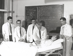 Carl V. Moore on rounds with house officers, ca. 1955