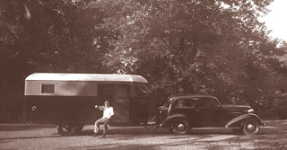 Camping trailer built by Max A. Goldstein